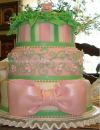 pink green and white pea in a pod baby cake with modern designs