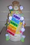 teddy bear and music diaper cake instructions