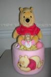pink winnie the pooh diaper cake