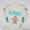 edible baby plaque heart cake