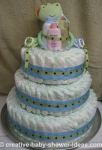 polka dot frog diaper cake