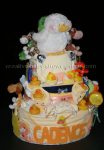 twin frog and duck diaper cake