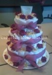 elegant purple roses diaper cake