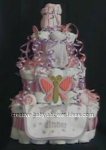 purple butterfly diaper cake centerpiece