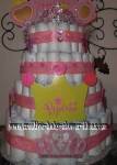 pink crown princess diaper cakee