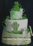 plaid green frog diaper cake
