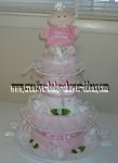 pink lace baby doll diaper cake