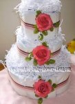 roses and stripes diaper cake