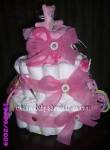 pink cupcake bear diaper cake