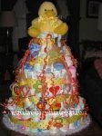yellow and red baby shower diaper cake
