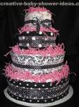 pink lime and brown dots diaper cake