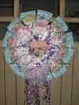purple and pink diaper wreath
