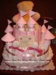 pink lollipop castle diaper cake