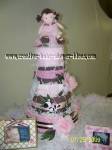 pink mod doll diaper cake