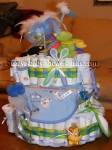 blue stork diaper cake