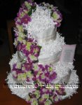 elegant purple and white diaper cake