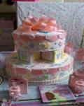 pink baby blocks shower cake