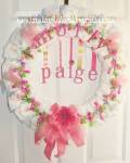 pink girl diaper wreath with paige letters