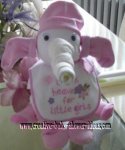 pink and white diaper elephant