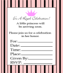 printable baby shower invitations with pink princess crown design