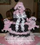 pink poodle diaper cake
