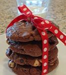 triple chocolate chunk cookies