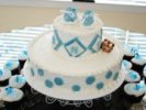 blue and white little prince cake