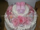 pink booties baby flower cake