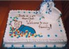 bassinet baby adoption cake