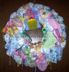 pink and yellow diaper wreath