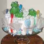 green bath toys frog diaper cake