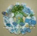 green and blue frog diaper wreath