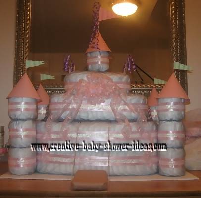 princess castle diaper cake
