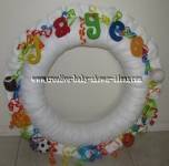 colorful sports ball diaper wreath