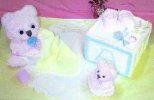 baby teddy bear and blocks cake