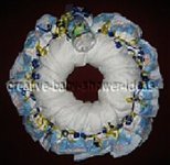blue and yellow diaper wreath