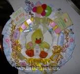 duck diaper wreath with party in my crib sign