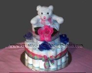 white bear diaper cake