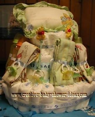 baby blankets and pillow pooh diaper cake