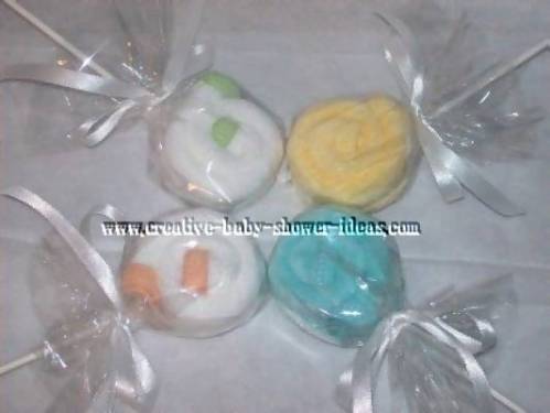 neutral washcloth lollipops