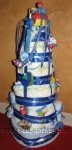 7 tier blue boy diaper cake