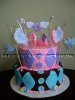 pink and brown clothesline cake