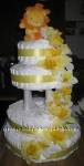 yellow lion floral diaper cake