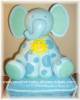 Baby Blue Elephant Cake with Polka Dots and a Necklace