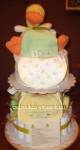 yellow and green ducky diaper cake with poem