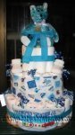 blue bear diaper cake