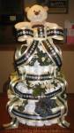 mod bear diaper cake with bows