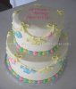 pastel baby clothesline cake