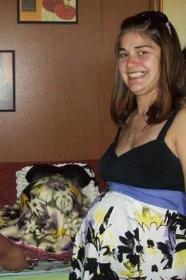 matching dress pregnant belly cake