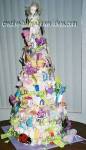 colorful over the top doll diaper cake
